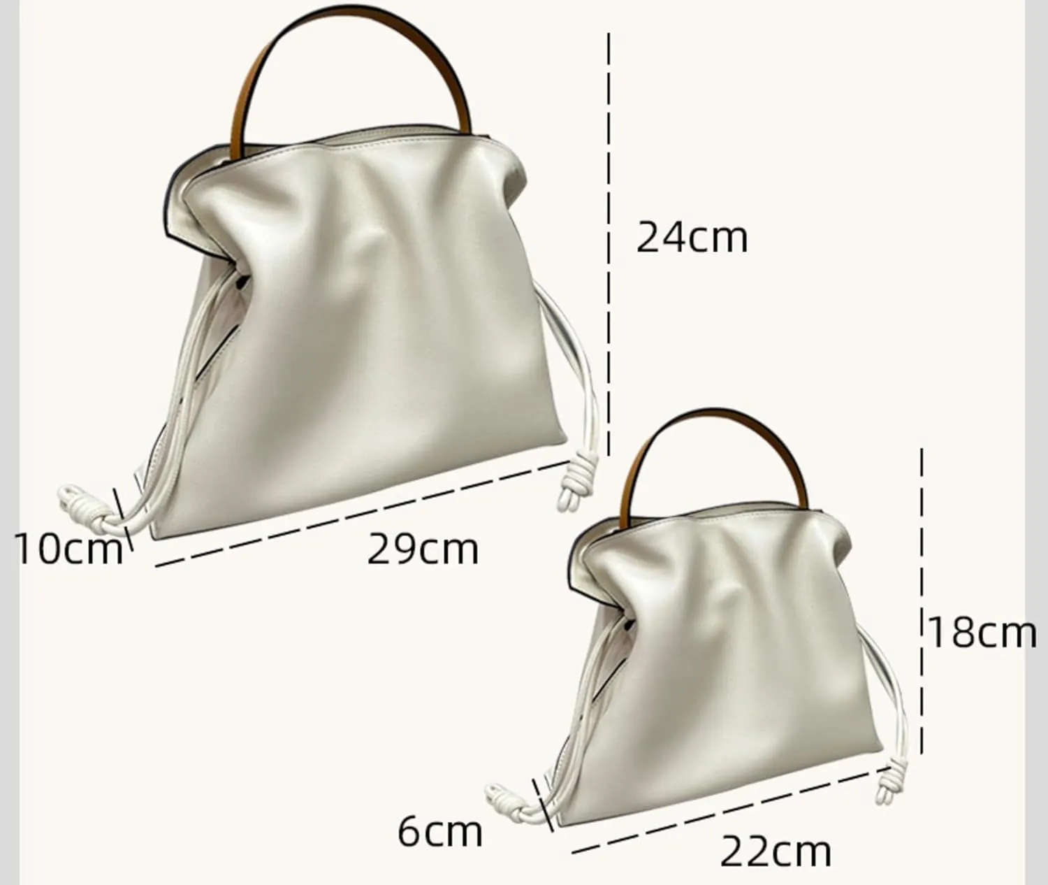 16 Lucky Bag Handheld Crossbody Bag Solid Color Dumpling Bag Drawstring Bucket Women's Bag