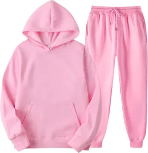 2 Piece Outfits for Women, Womens Sweatshirts Oversized Long Sleeve Hoodie Pullover Tracksuit Jogger Sweatsuits with Pockets