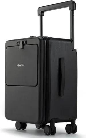 21" Max Carry-on Hardside Luggage with TSA Approved Locks Rolling Suitcase with Spinner Wheels Black Lightweight Travel Suitcase Large Capacity for International Travel