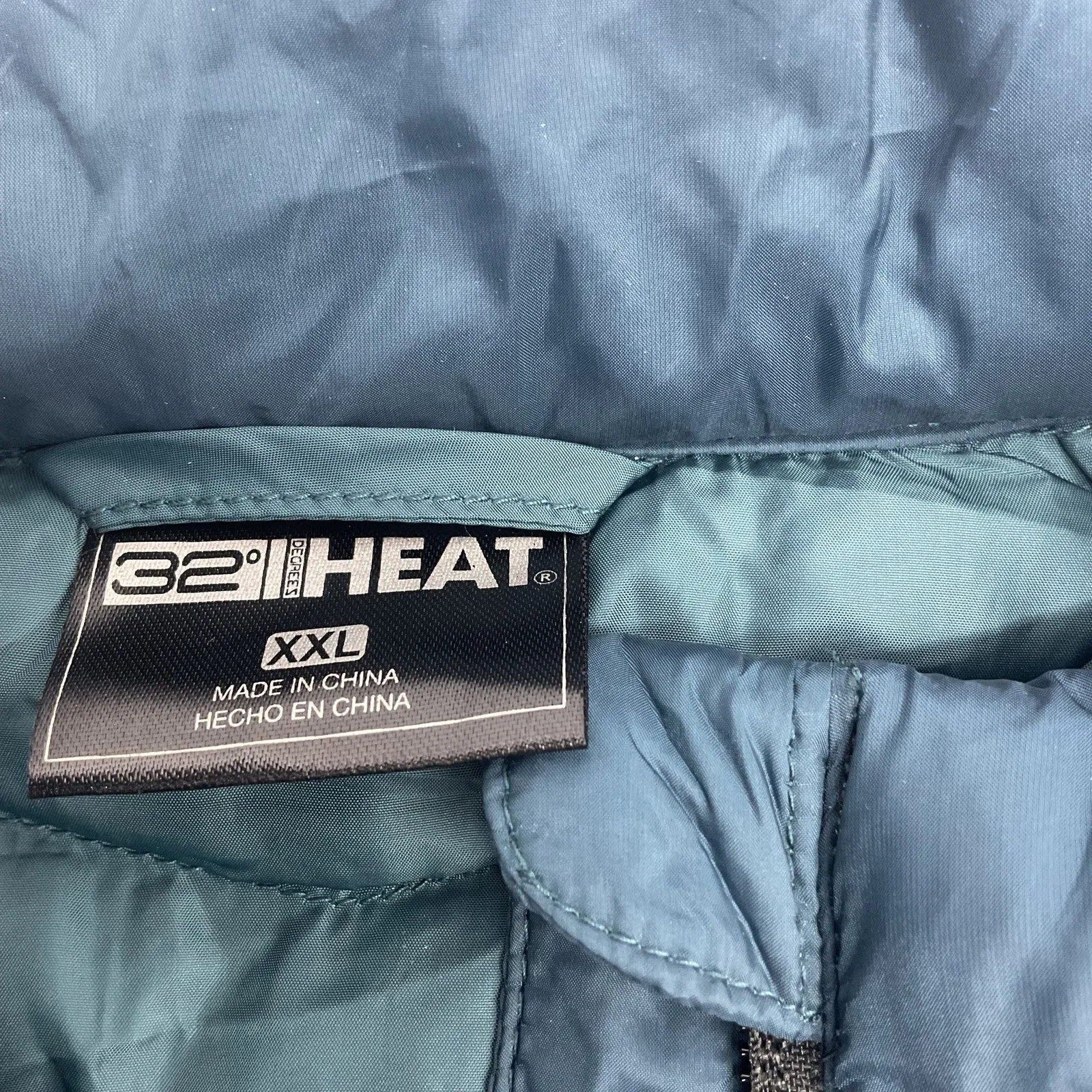 32 Degree Heat Women's Full Zip Insulated Blue Quilted Jacket 2XL Preowned
