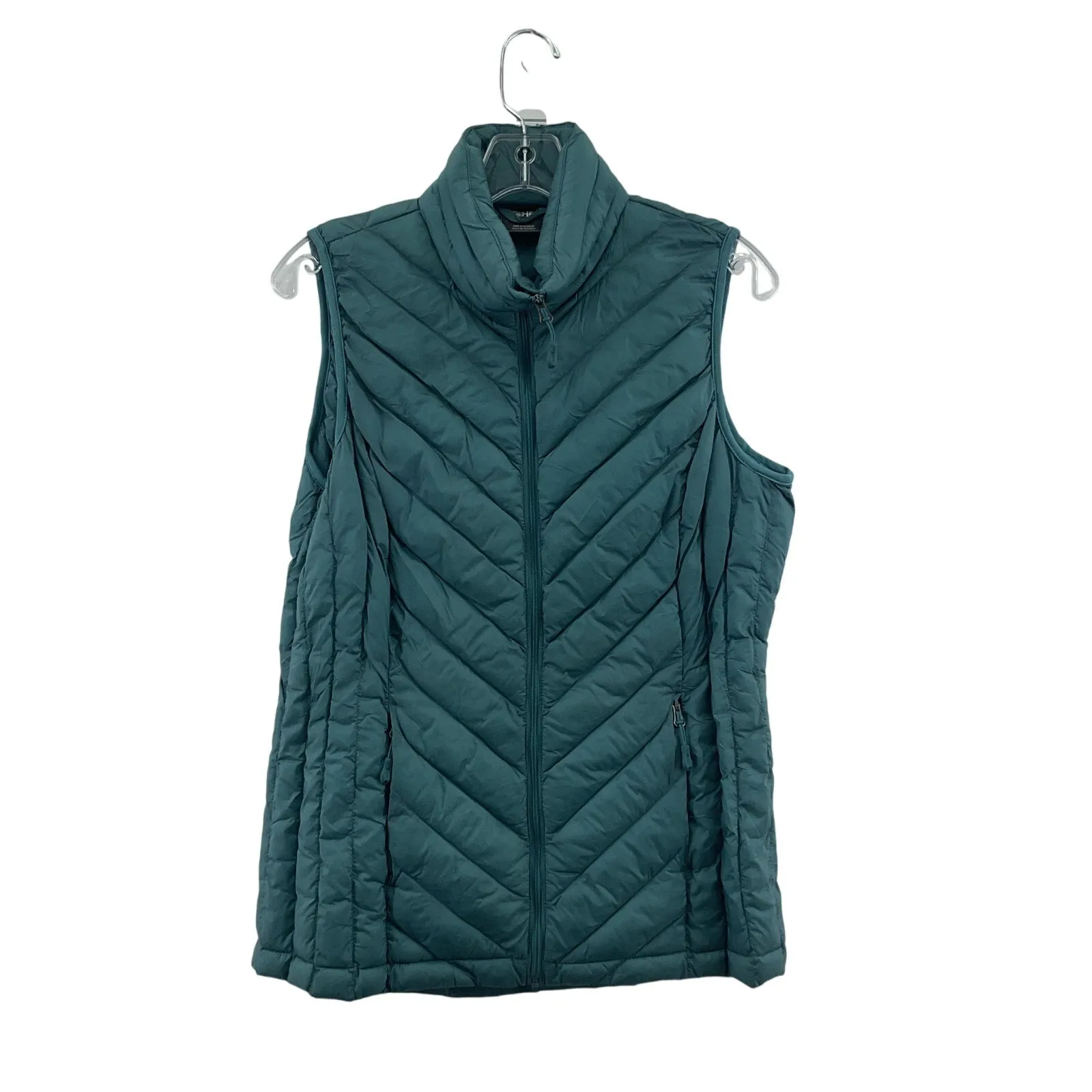 32 Degree Heat Women's Full Zip Insulated Green Quilted Nylon Vest S