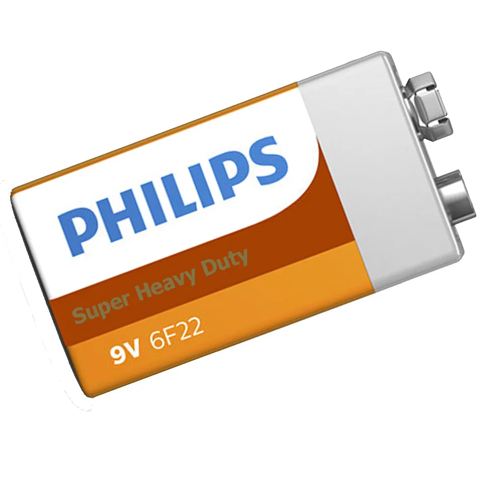 4 Pc Philips 9V Batteries 9 Volt Super Heavy Duty Battery 6F22 Made Usa Exp 2022