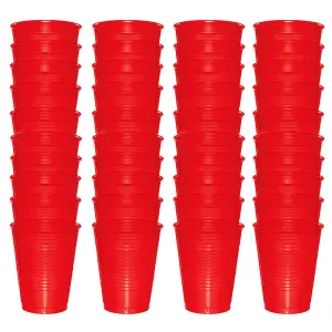 64 Count Disposable Plastic Cups Red Party Cups Strong Sturdy Red Reusable 16oz