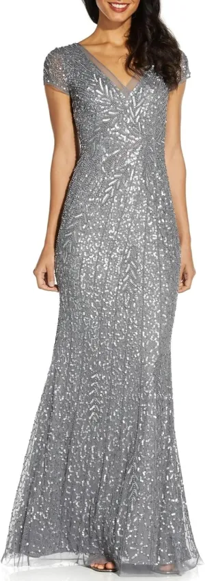 Adrianna Papell Women's Beaded Mermaid Gown