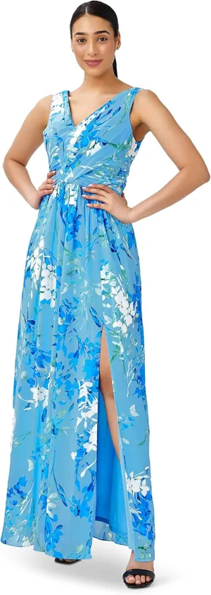Adrianna Papell Women's Floral Print Sleeveless Gown