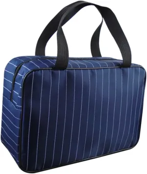Angoily Waterproof Toiletry Bag for Travel Large Shower Bag Makeup Storage Portable Wash Pouch, Dark Blue, 30x11.5cm