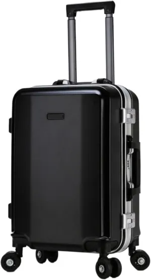 ANIIC Luggage Suitcases With Wheels Aluminum Frame Double Buckle Password Luggage External Usb Charging Smart Suitcase Suitcase Spinner Luggages (Color : B, Size : 24in)