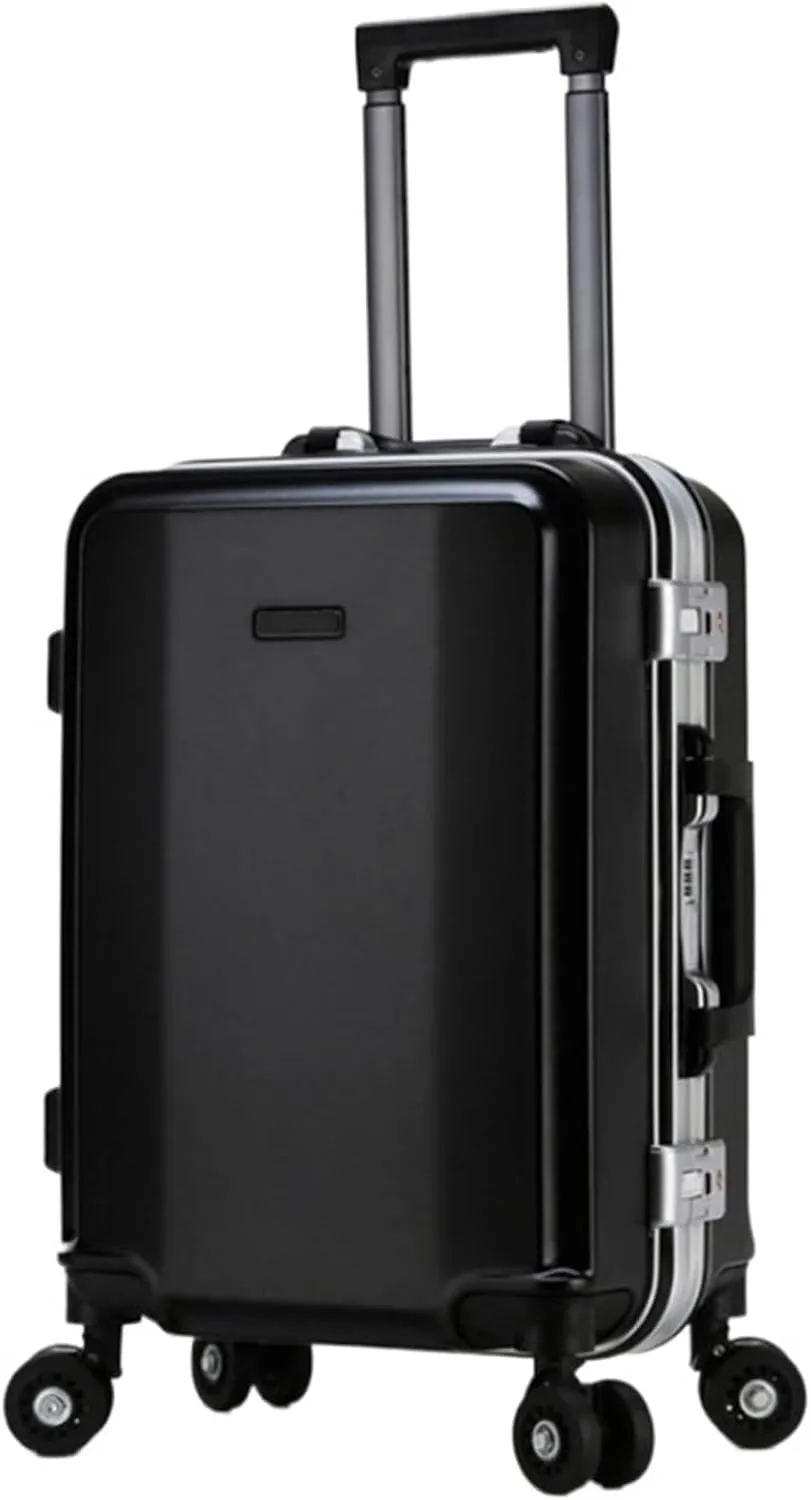 ANIIC Luggage Suitcases With Wheels Aluminum Frame Double Buckle Password Luggage External Usb Charging Smart Suitcase Suitcase Spinner Luggages (Color : B, Size : 24in)