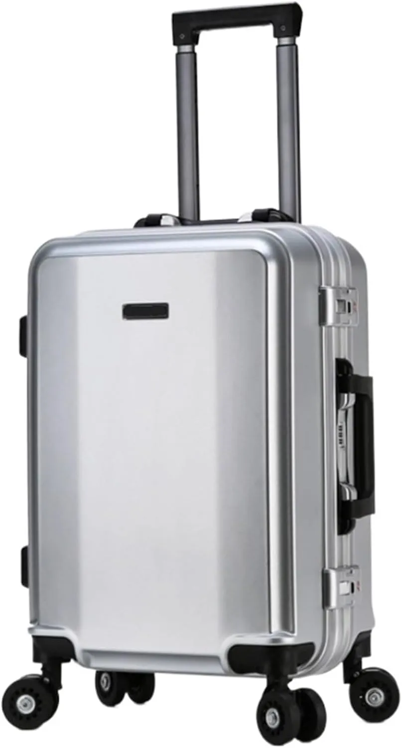 ANIIC Luggage Suitcases With Wheels Aluminum Frame Double Buckle Password Luggage External Usb Charging Smart Suitcase Suitcase Spinner Luggages (Color : C, Size : 22in)