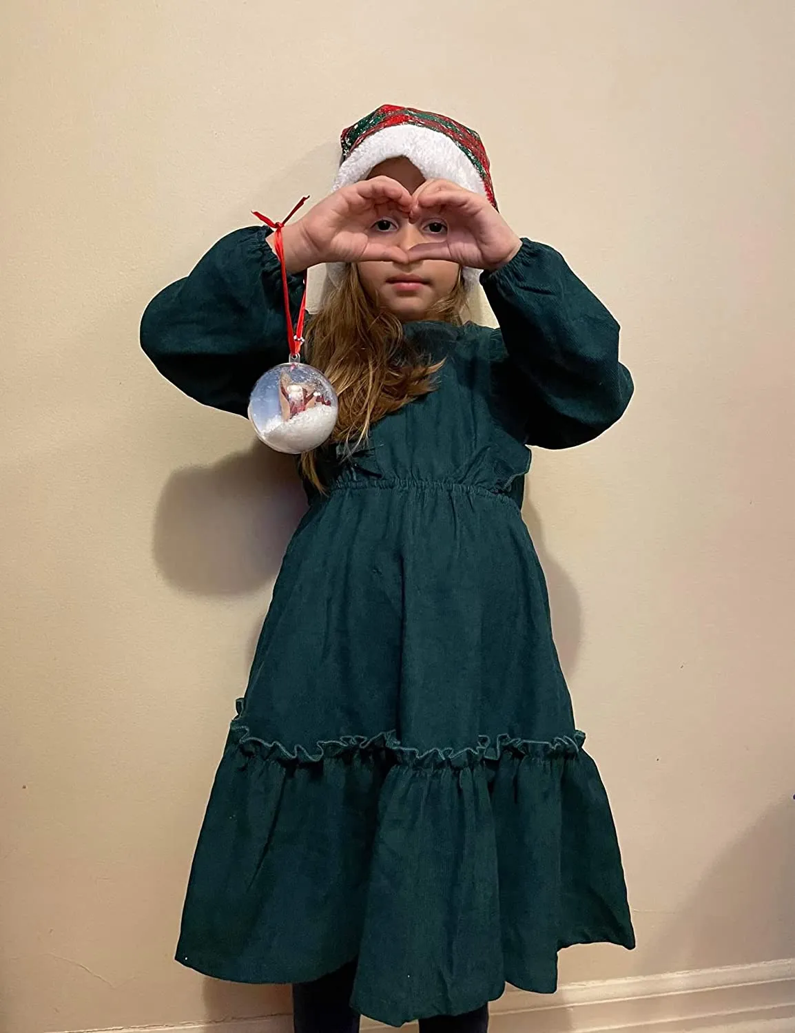 Arshiner Girls Dresses A-line Ruffled Button Corduroy Swing Dress
