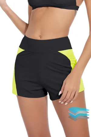 Beautikini Period Swimwear Menstrual Leakproof Swim Shorts Quick Dry 3" High Waisted Bathing Suit Bottoms for Girls Teens