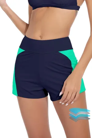 Beautikini Period Swimwear Menstrual Leakproof Swim Shorts Quick Dry 3" High Waisted Bathing Suit Bottoms for Girls Teens