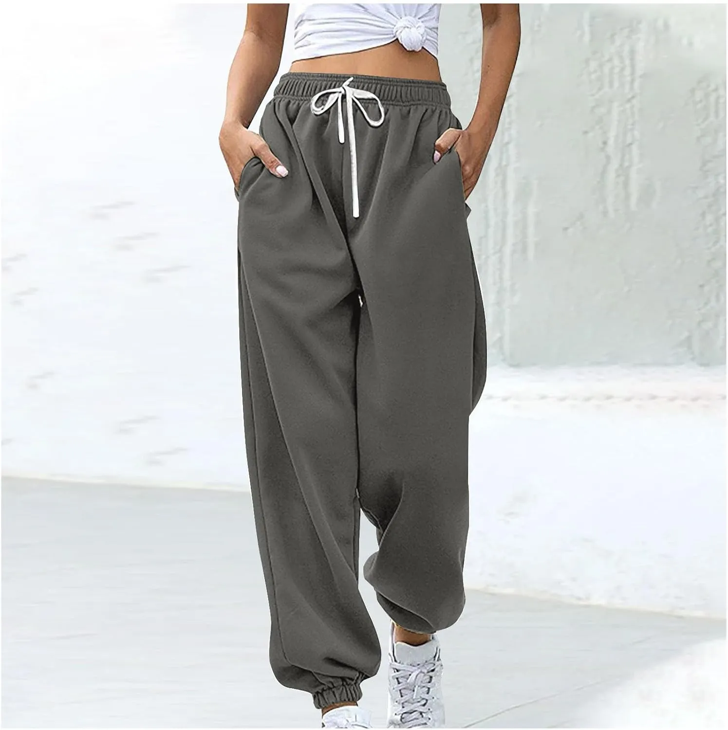 Binmer Custom Sweatpants Jogger Pants for Womens, Personalized Design Your Own Add Image Text Photo Drawstring Sport Trousers