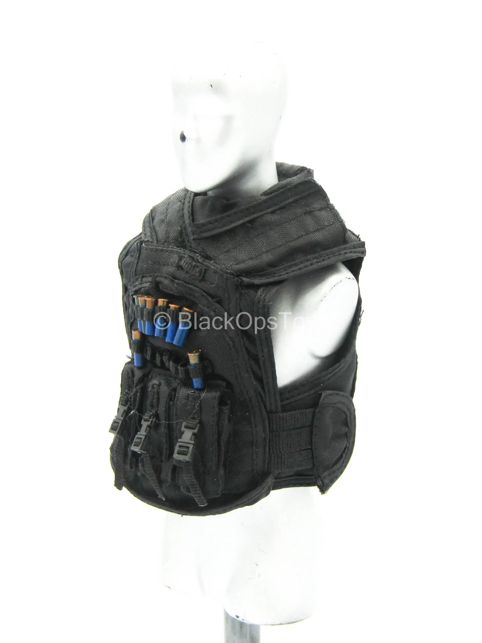 Black Combat Vest w/Blue Shotgun Shells (x8)