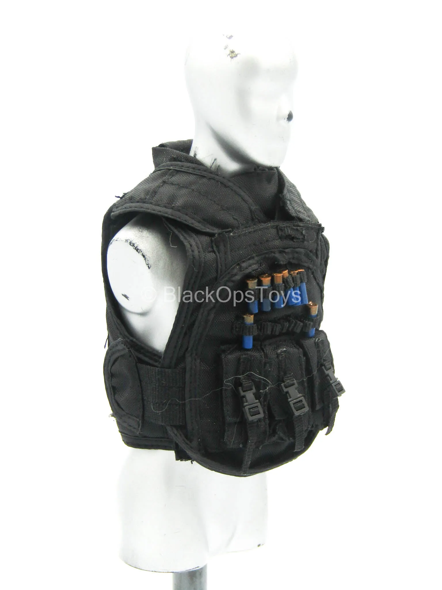 Black Combat Vest w/Blue Shotgun Shells (x8)