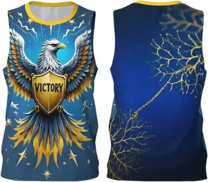 Blue Sleeveless Victory Jersey, Leading The Fashion, Sports Undershirt, Riding Tops