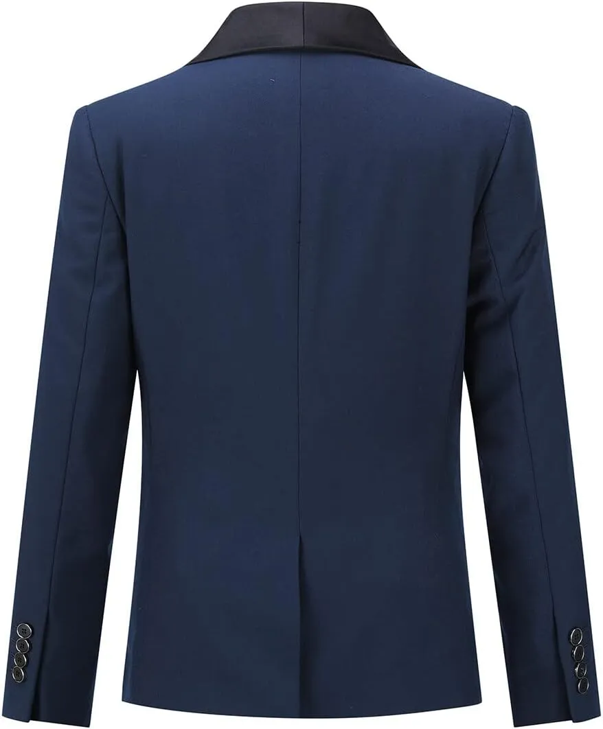 Boyland Boys Tuxedo Suit Shawl Lapel 2 Pieces Slim Fit Suit Jacket Pants Suit Set Prom Party