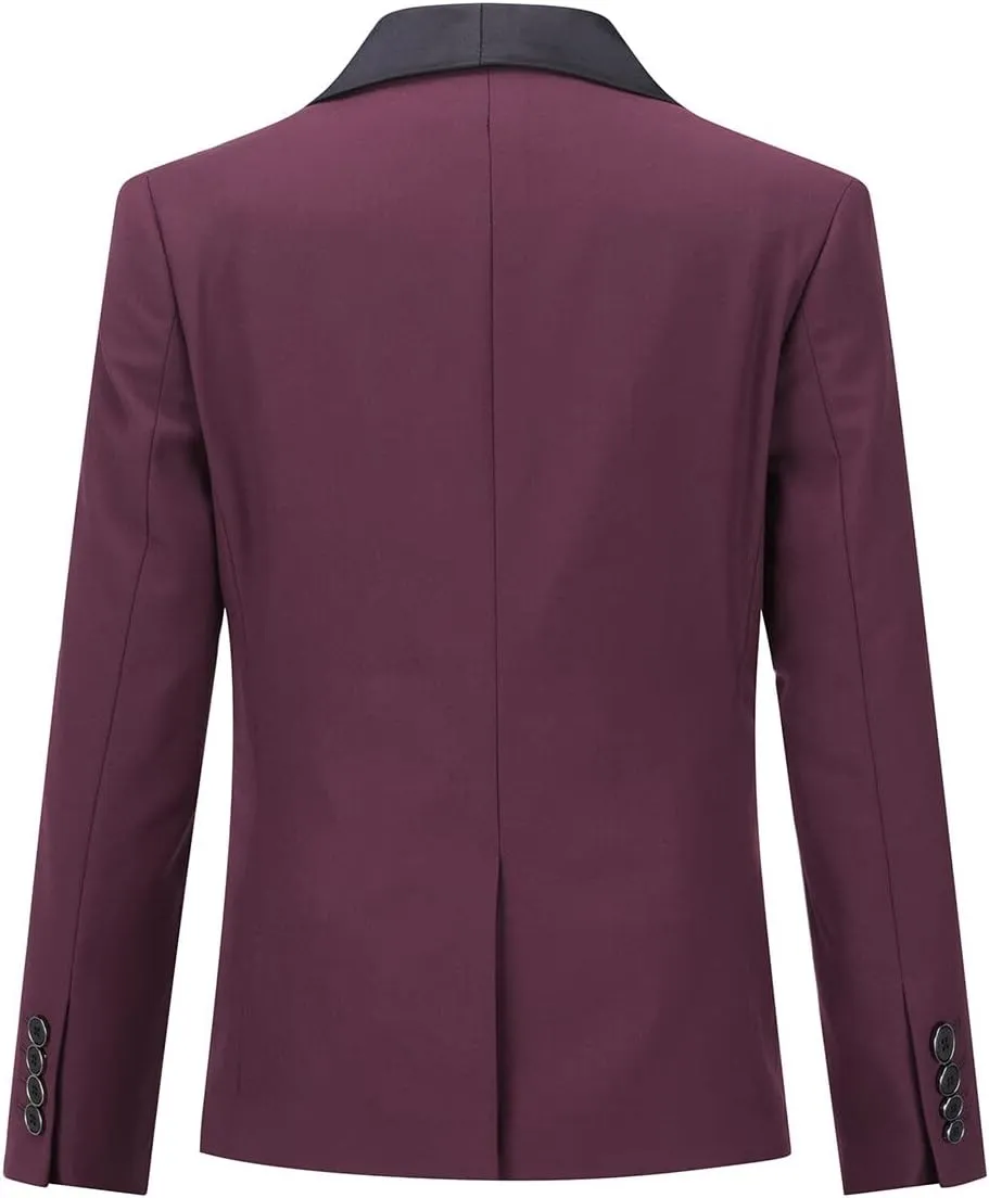 Boyland Boys Tuxedo Suit Shawl Lapel 2 Pieces Slim Fit Suit Jacket Pants Suit Set Prom Party