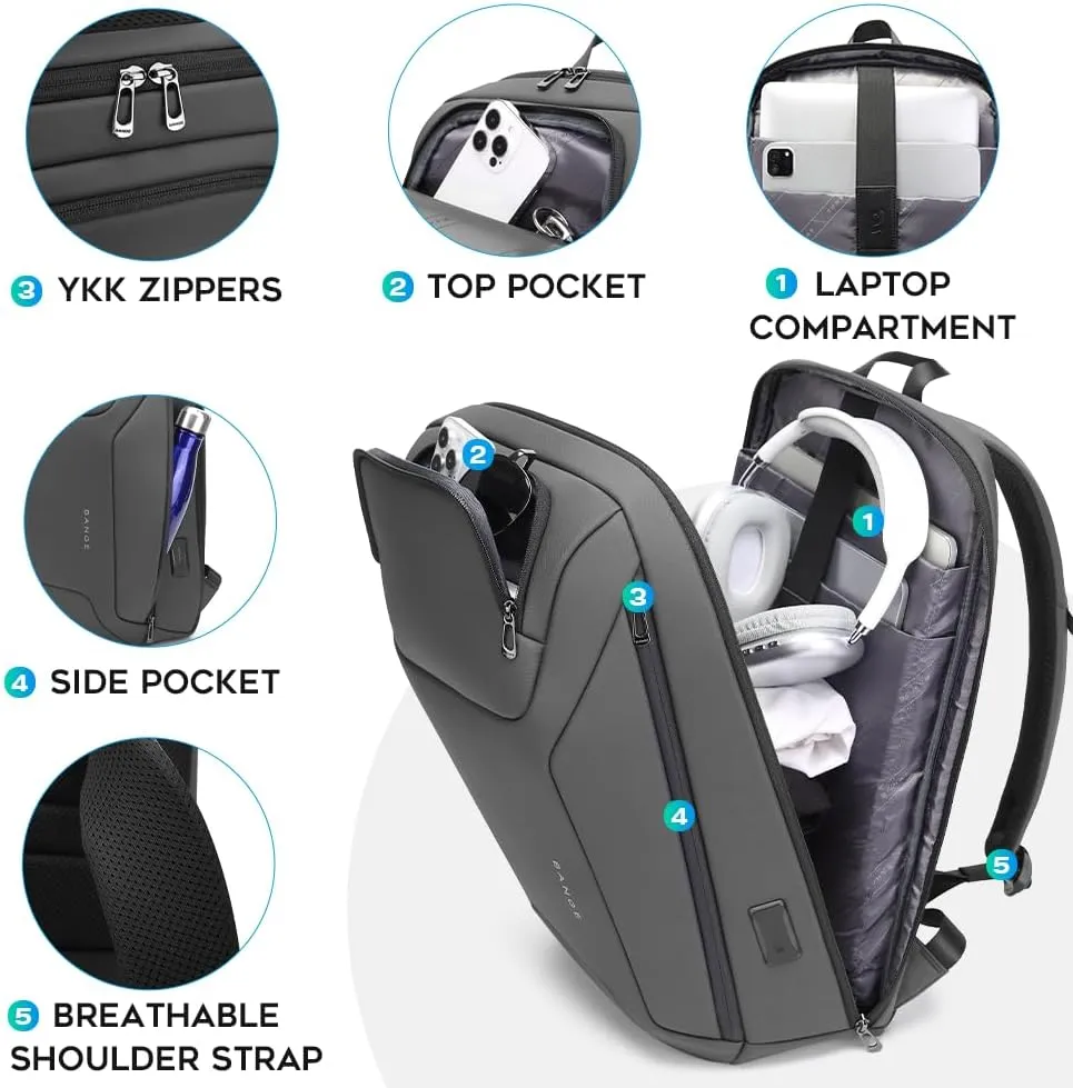 Business Laptop Backpack for Men,Women15.6 Inch Water Resistant Travel smart Laptop Backpack Carry On Backpack with USB Charging PortLarge Business Work Durable Computer Bag