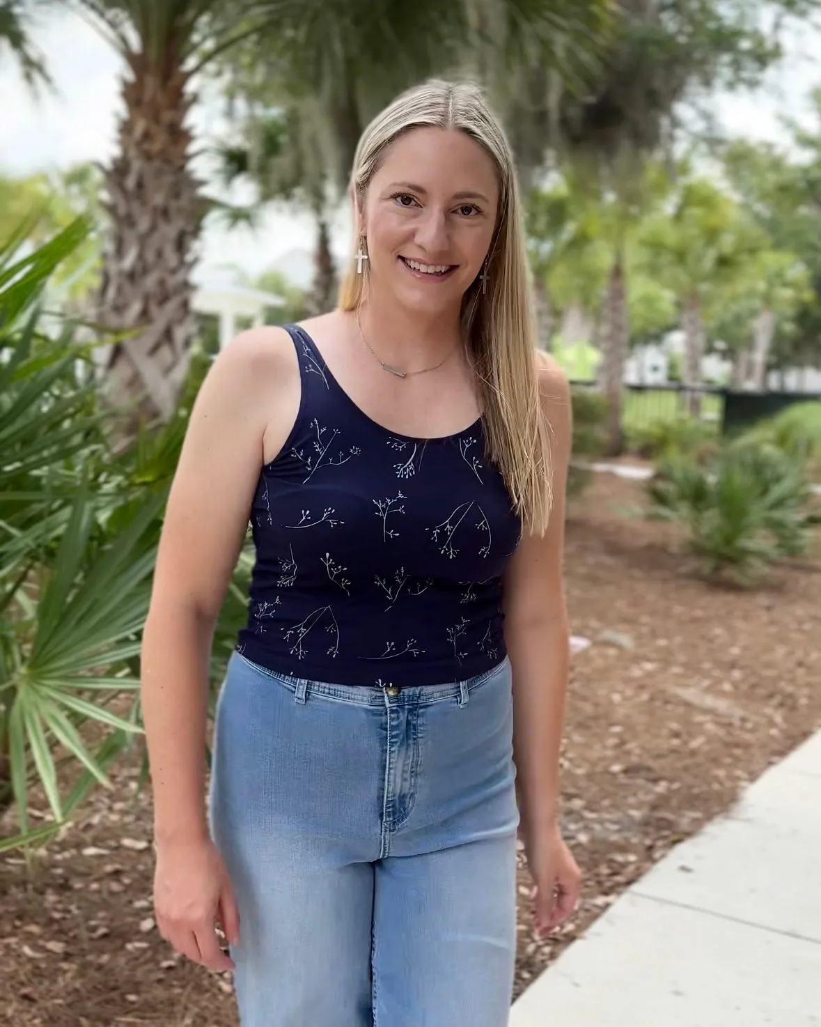 CAMILA first-layer printed tank in Navy/White
