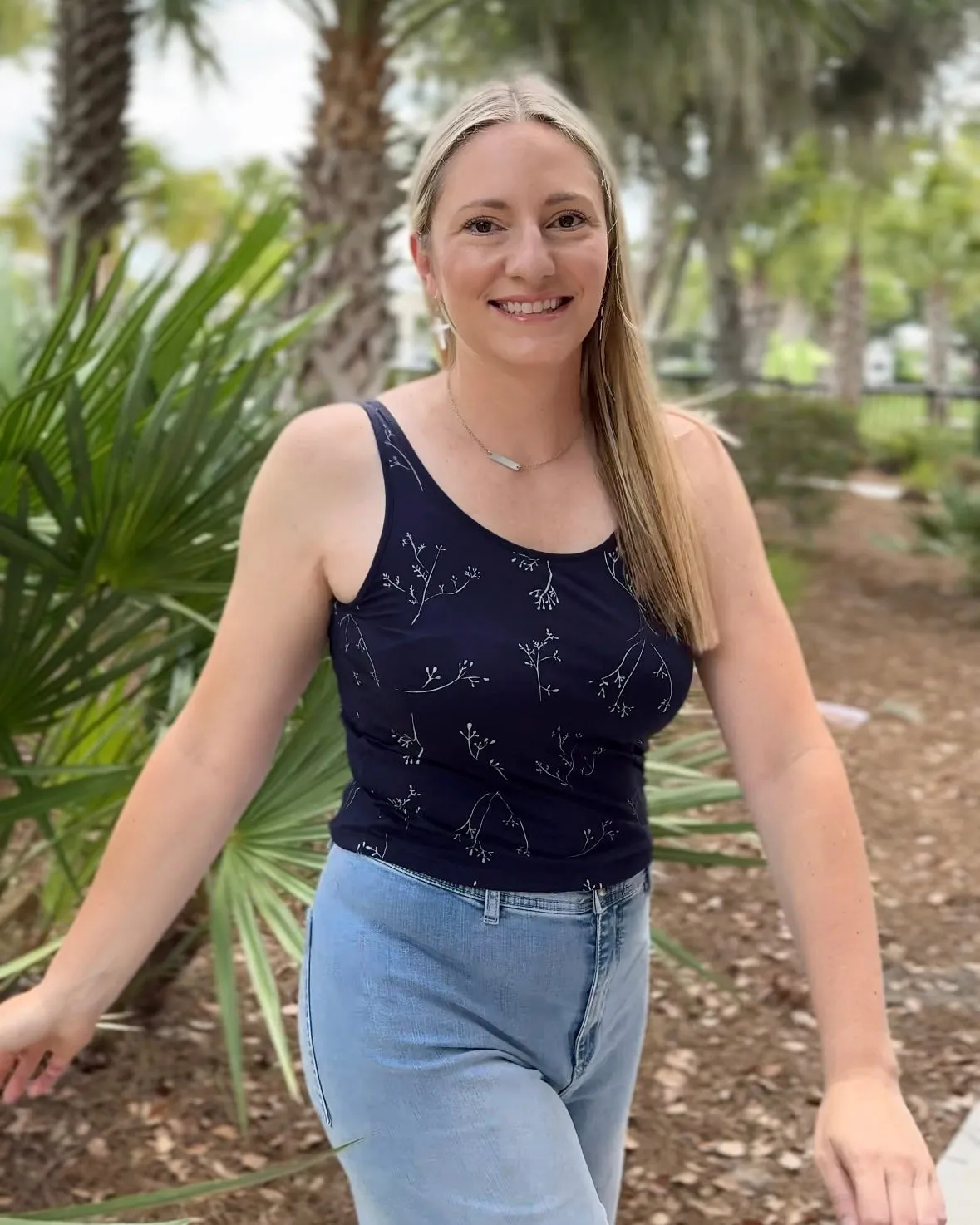CAMILA first-layer printed tank in Navy/White