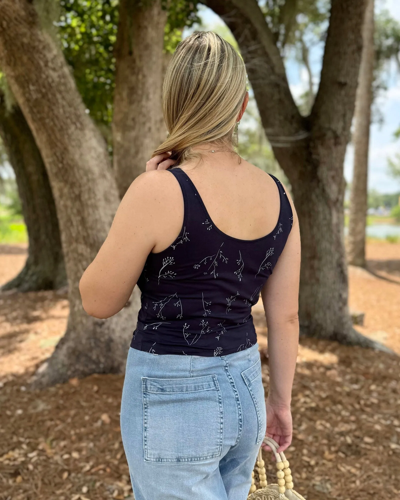 CAMILA first-layer printed tank in Navy/White