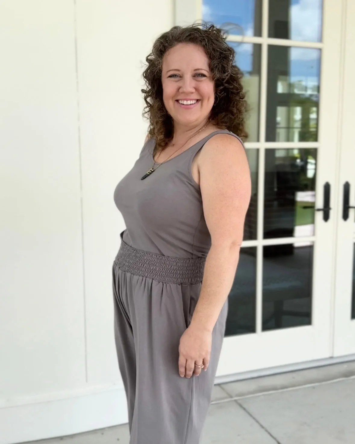 CAMILA first-layer tank in Circular Grey