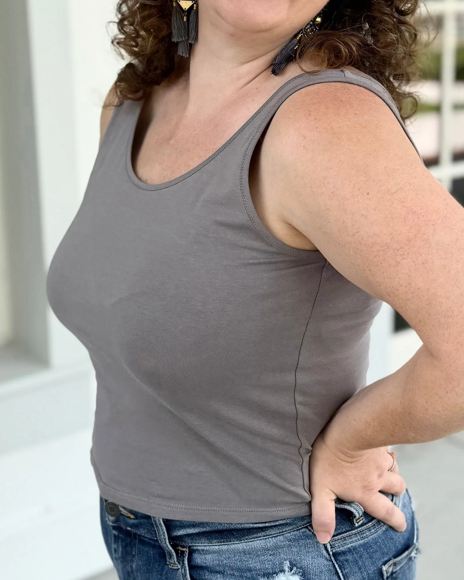 CAMILA first-layer tank in Circular Grey
