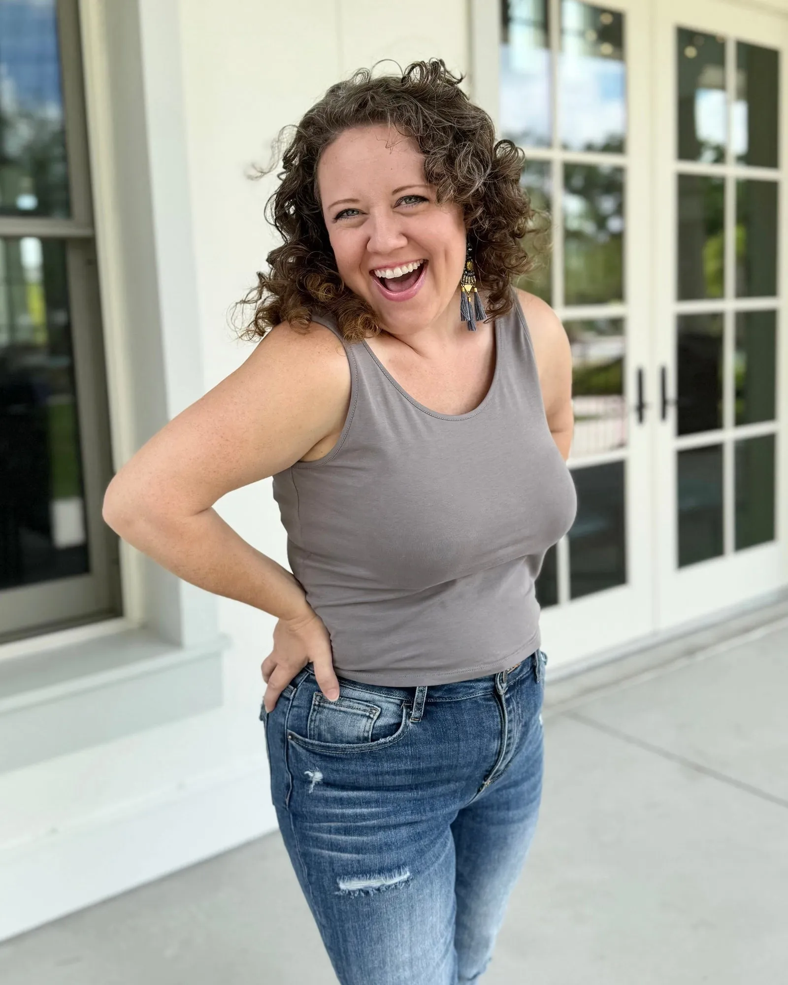 CAMILA first-layer tank in Circular Grey