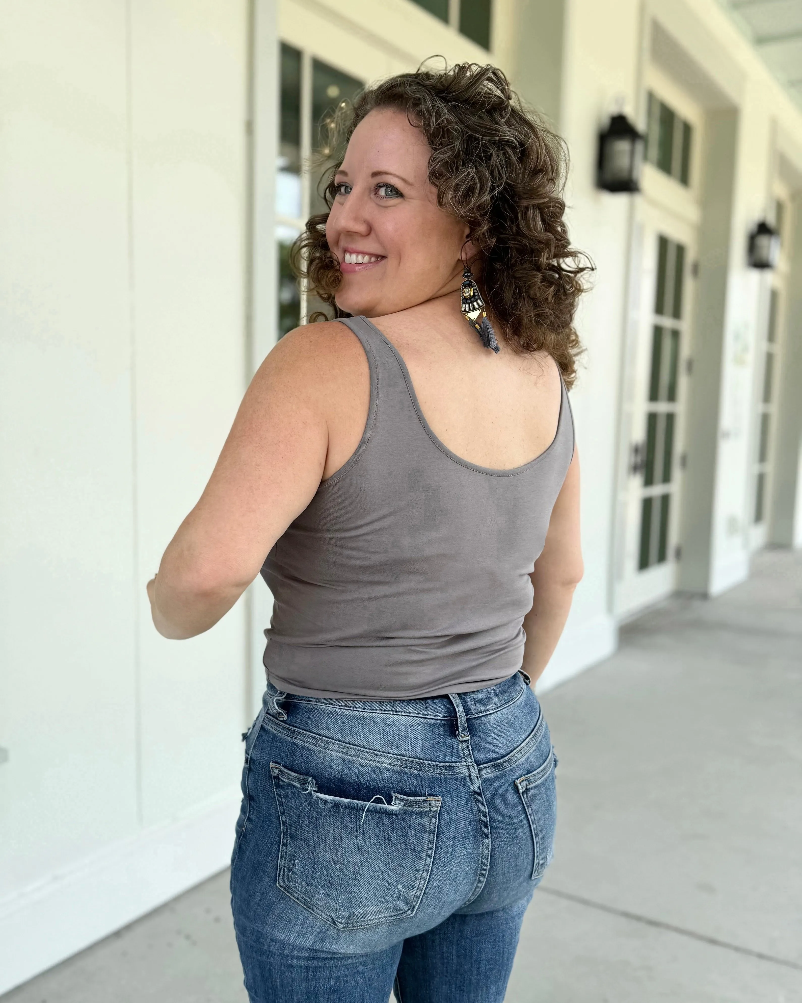CAMILA first-layer tank in Circular Grey