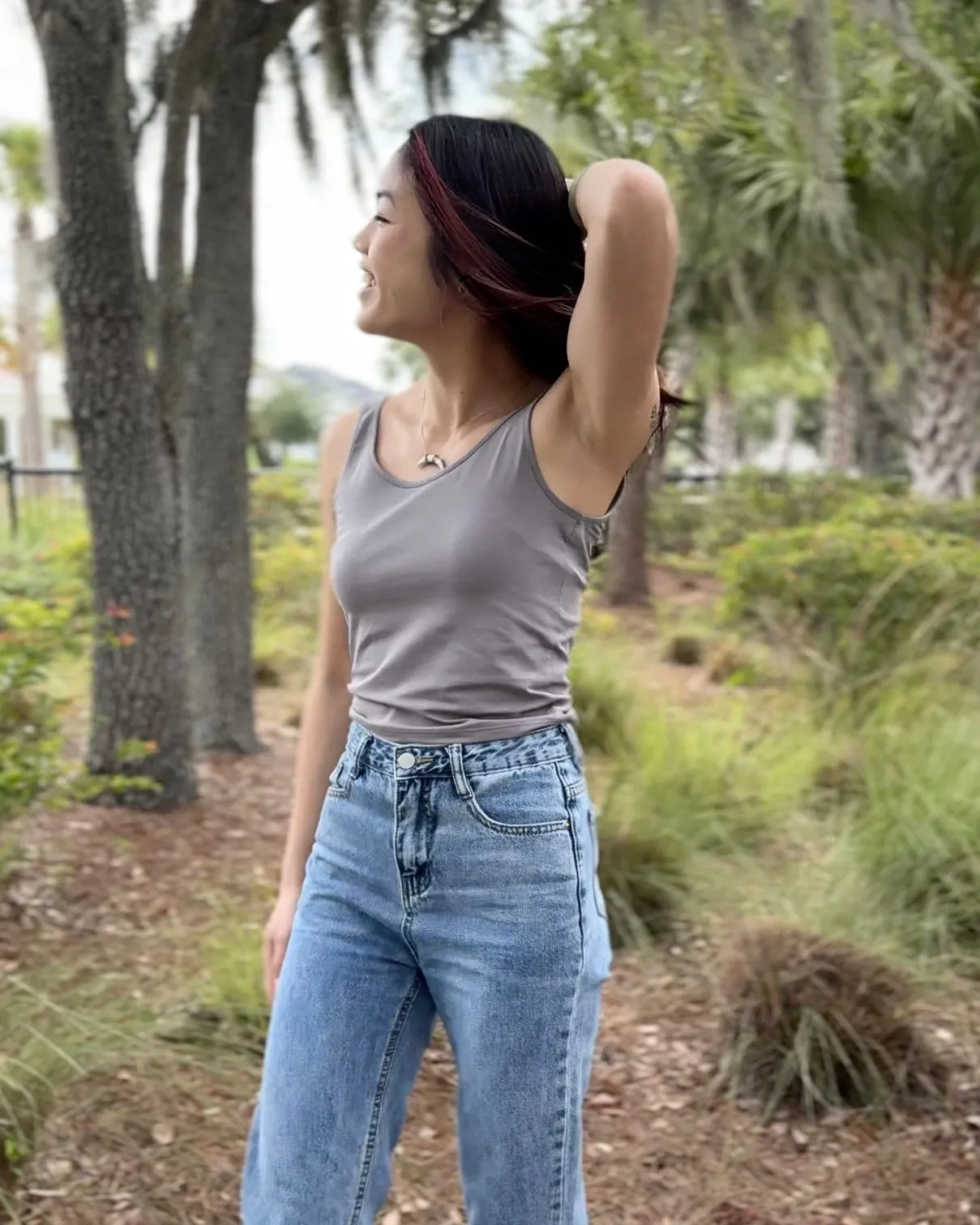 CAMILA first-layer tank in Circular Grey