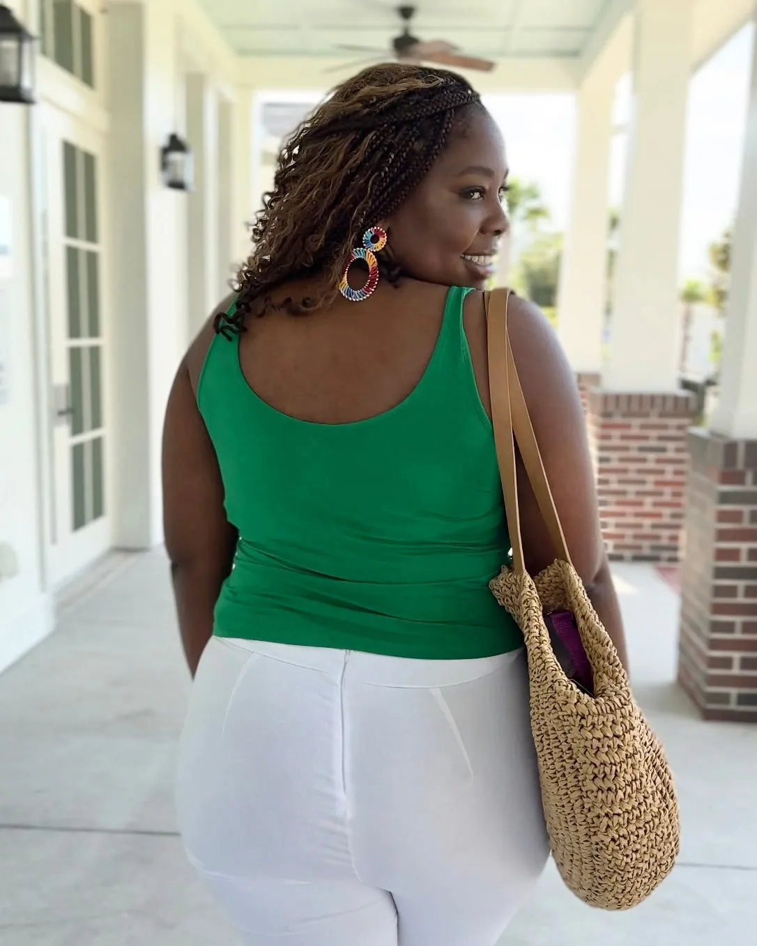 CAMILA first-layer tank in Leaf Green