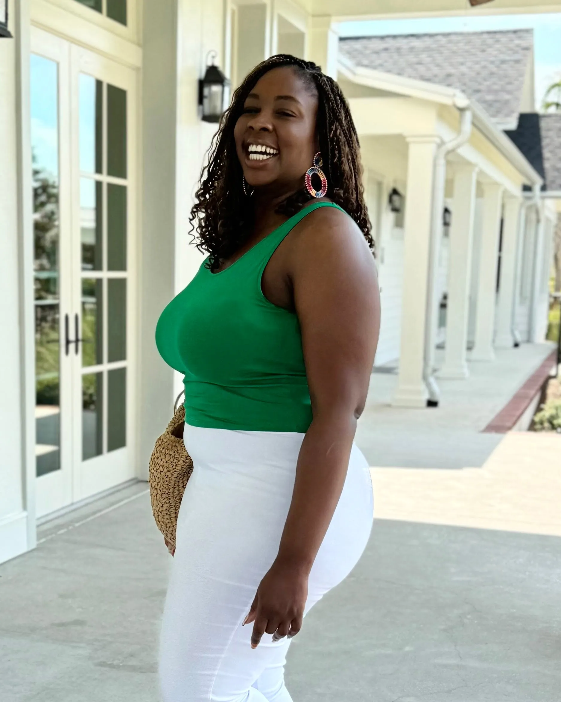 CAMILA first-layer tank in Leaf Green