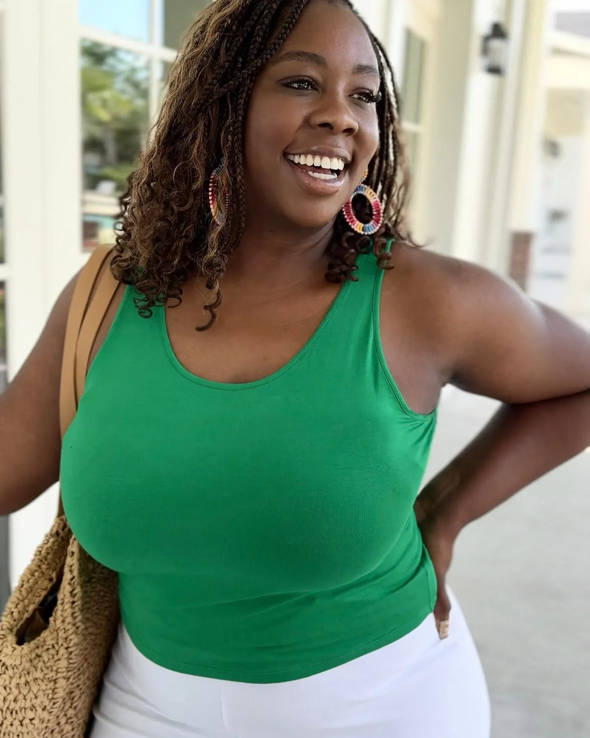 CAMILA first-layer tank in Leaf Green