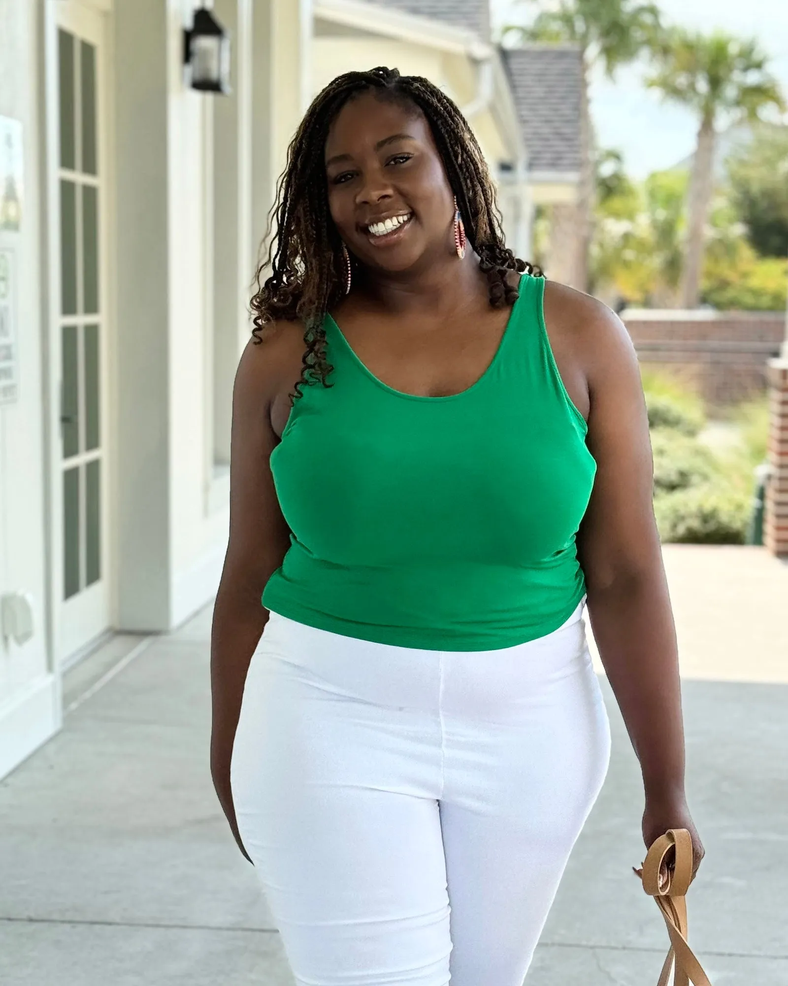 CAMILA first-layer tank in Leaf Green