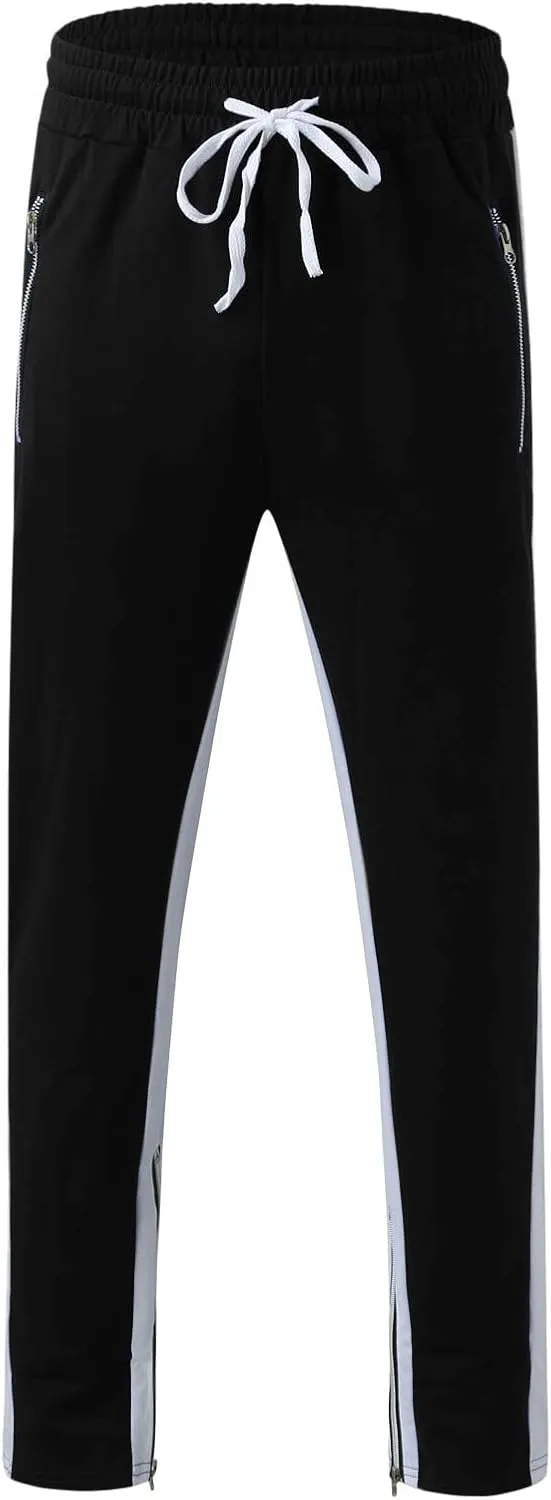 Cargo Pants for Men Big and Tall, Gym Athletic Running Track 5 Pocket Winter Sweat Pants Athletic Pants for Men Cargo