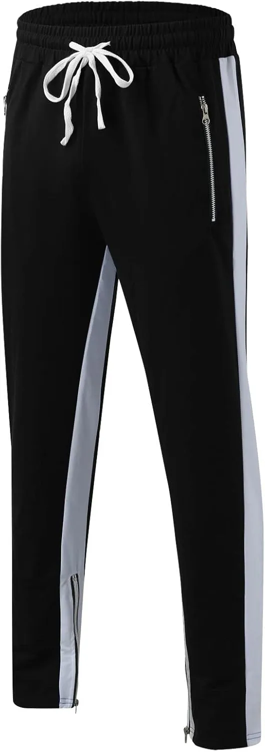 Cargo Pants for Men Big and Tall, Gym Athletic Running Track 5 Pocket Winter Sweat Pants Athletic Pants for Men Cargo