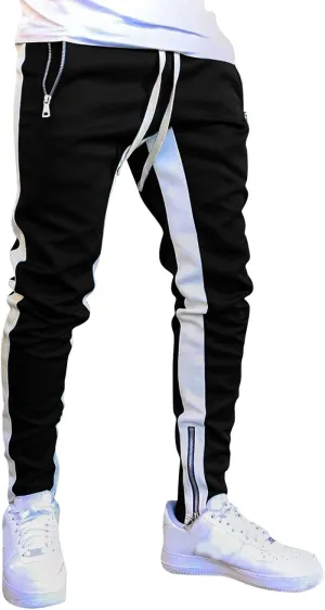 Cargo Pants for Men Big and Tall, Gym Athletic Running Track 5 Pocket Winter Sweat Pants Athletic Pants for Men Cargo