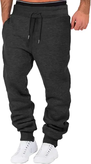Cargo Trousers for Men Fitness Sports Trousers Drawstring Rope Loose Elastic Joggers Solid Casual Outdoor Long Pants