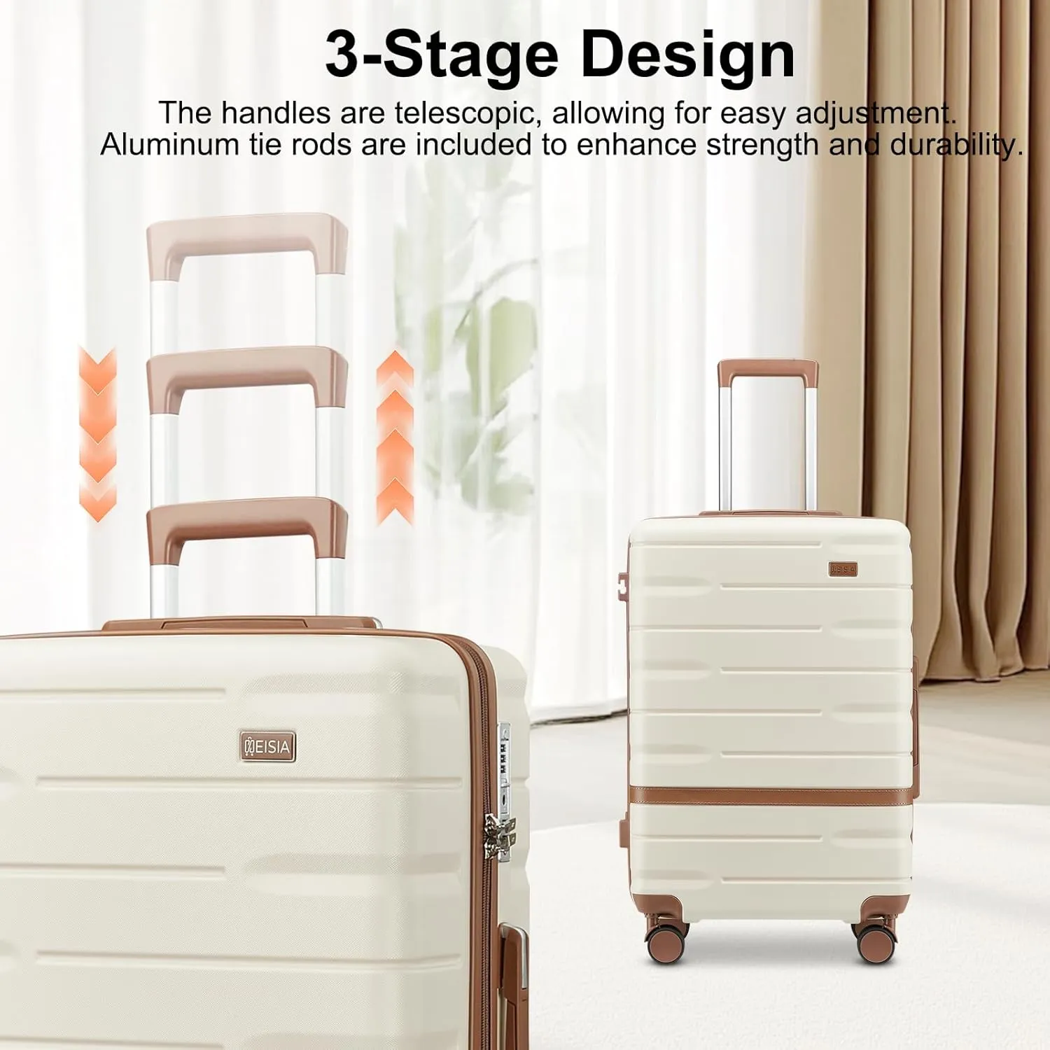 Carry On Luggage Set 22x14x9 Airline Approved Expandable Hard Shell Suitcase with Spinner Wheels TSA Lock3 Piece Lightweight Travel Luggage (Navy)