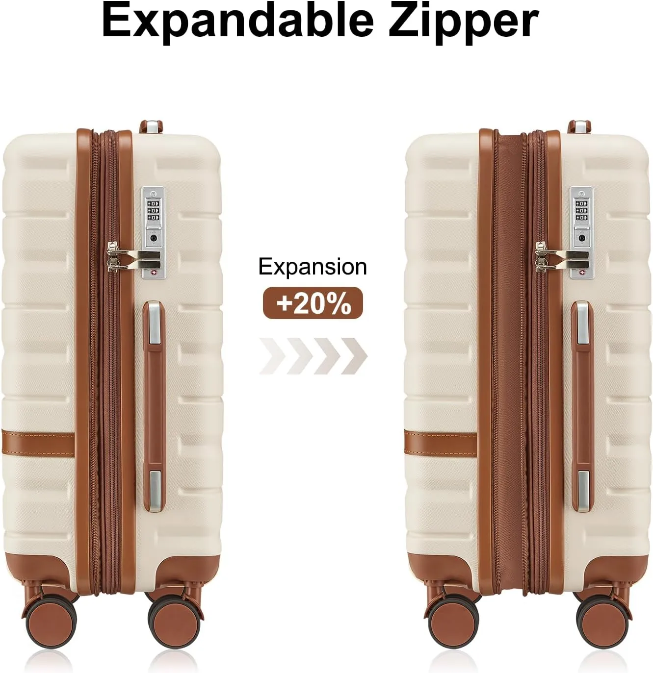 Carry On Luggage Set 22x14x9 Airline Approved Expandable Hard Shell Suitcase with Spinner Wheels TSA Lock3 Piece Lightweight Travel Luggage (Navy)