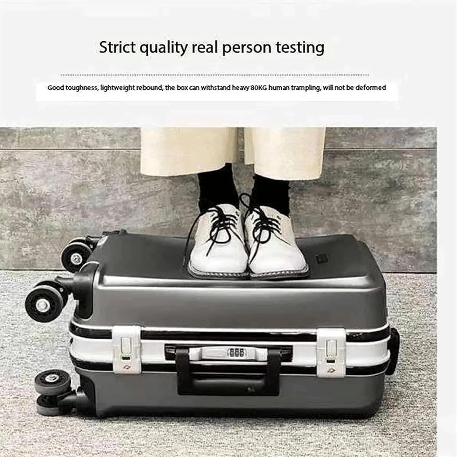Carry-on Suitcase Luggage Aluminum Frame Double Buckle Password Luggage External Charging Smart Suitcase Carry-on Suitcases Carry On Luggages,E-26in (D 26in)