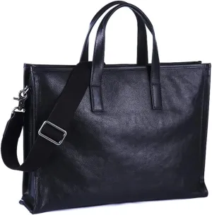 Casual Handbag Men's Business Briefcase Horizontal Paragraph of Cowhide Soft Leather Shoulder Crossbody Bag