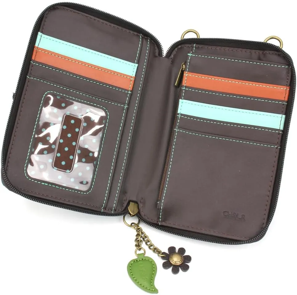 CHALA Wallet Crossbody Cell Phone Purse - Women Faux Leather Multicolor Handbag with Adjustable Strap