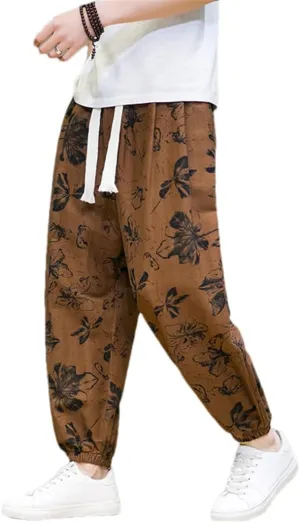China Style Men's Joggers Pants Thin Bloomers Harem Pants Printed Casual Hip Hop Trousers