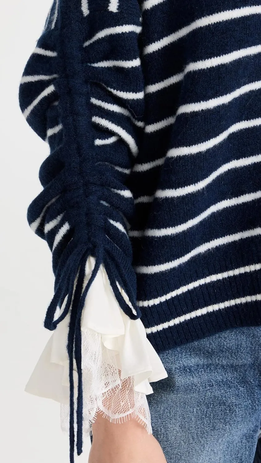 Cinq  Sept Women's Striped Atlas Cardigan