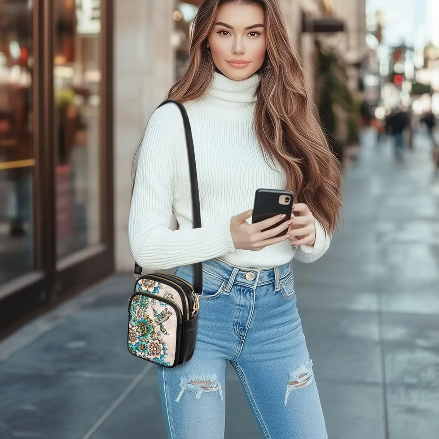 Coldinair Cross Body Purses Handbags Multi Pockets Cell Phone Purse for Women Ladies Small Crossbody Shoulder Bags