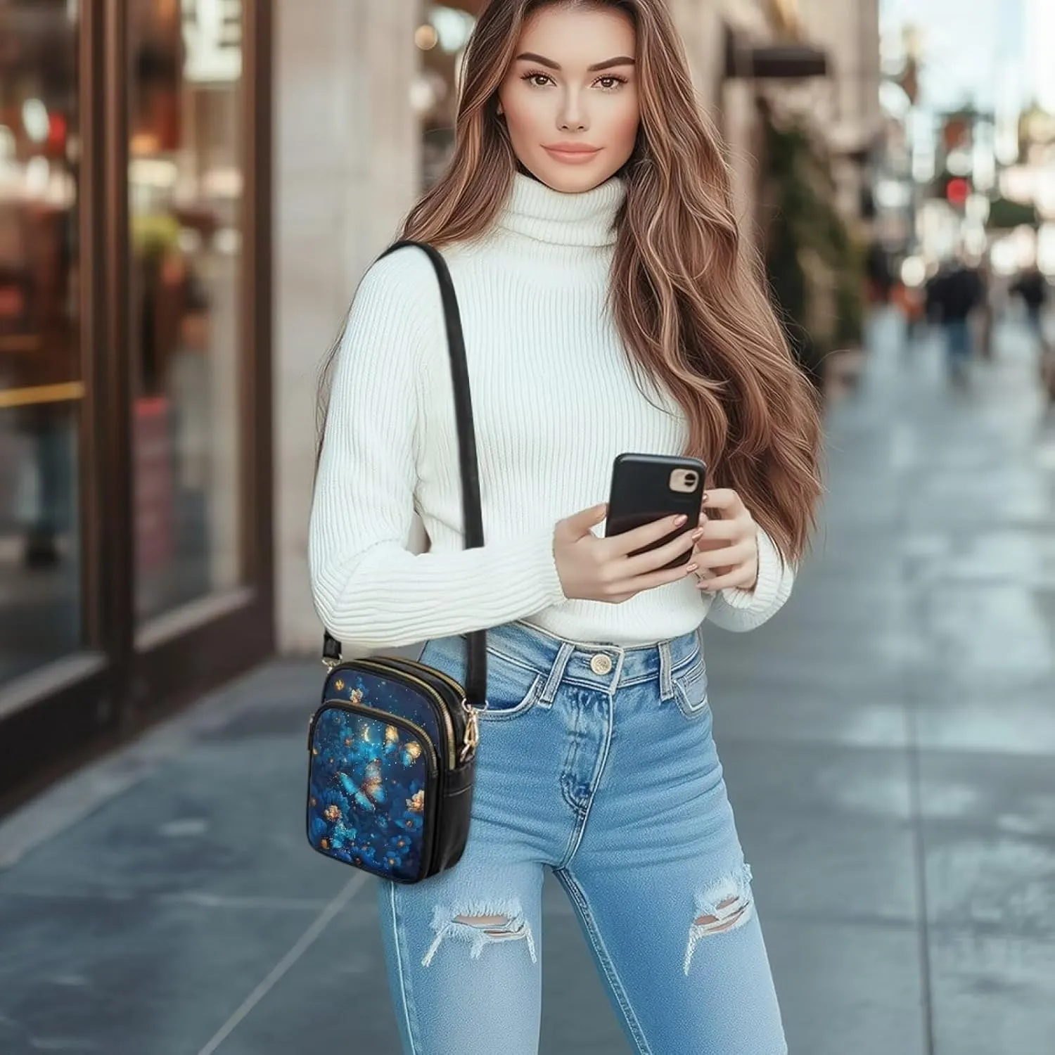 Coldinair Cross Body Purses Handbags Multi Pockets Cell Phone Purse for Women Ladies Small Crossbody Shoulder Bags
