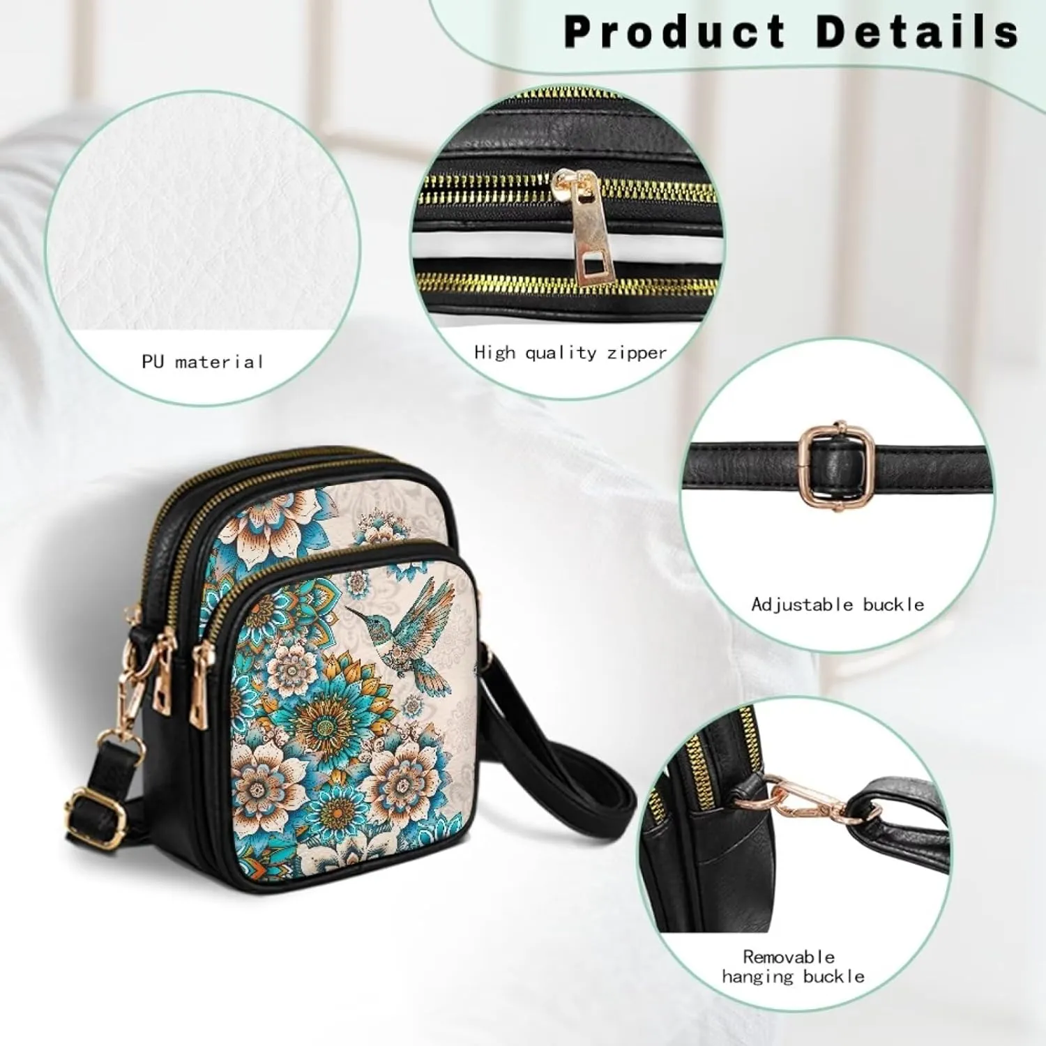 Coldinair Cross Body Purses Handbags Multi Pockets Cell Phone Purse for Women Ladies Small Crossbody Shoulder Bags