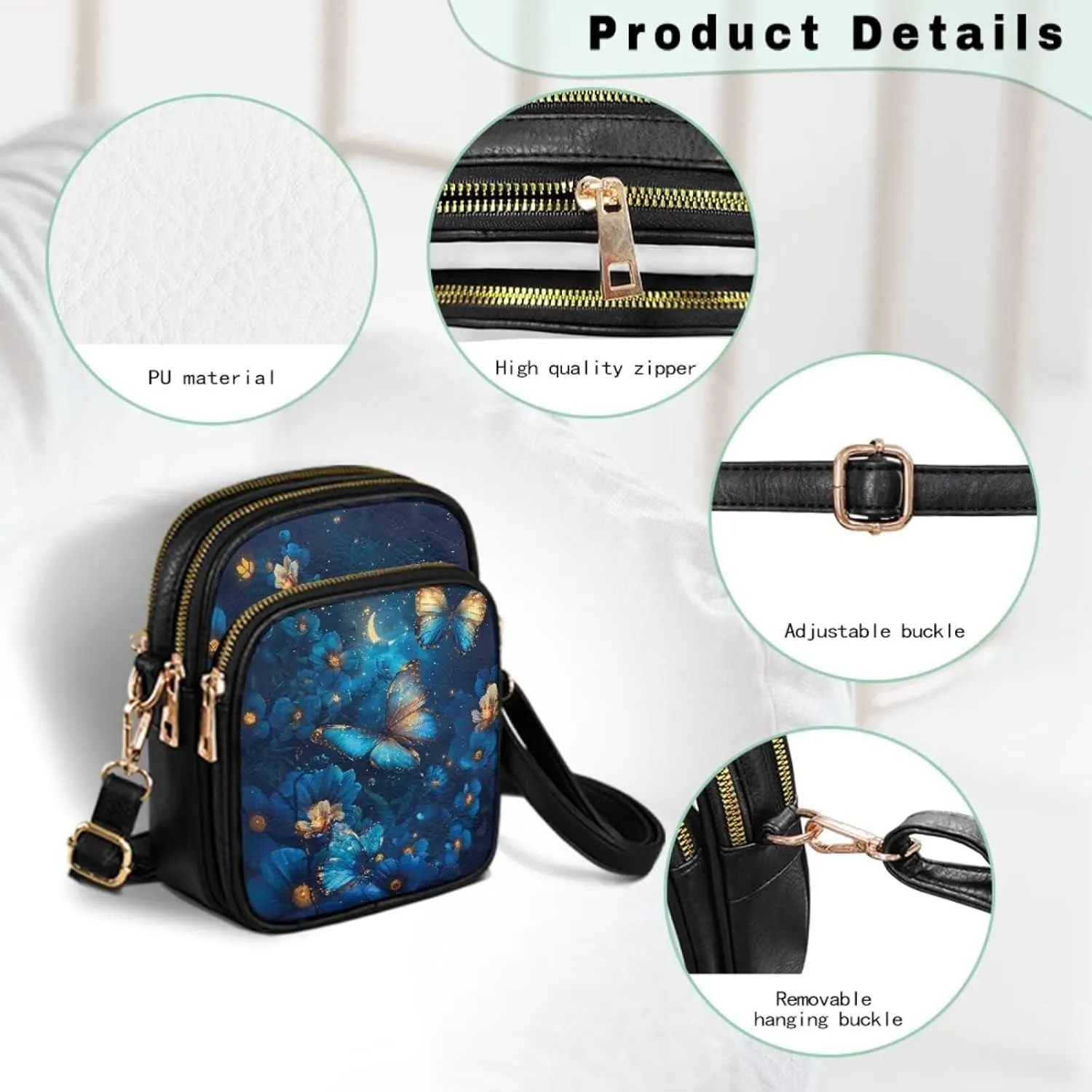 Coldinair Cross Body Purses Handbags Multi Pockets Cell Phone Purse for Women Ladies Small Crossbody Shoulder Bags